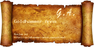 Goldhammer Anna névjegykártya